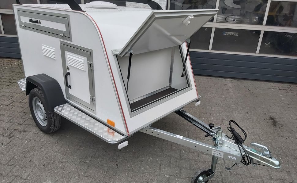 Koffer HundeTransport Anhänger TOM DOG 3 S 3 Boxen Staufach Lüfter Gepäckraum 750kg 100km/H Aktion